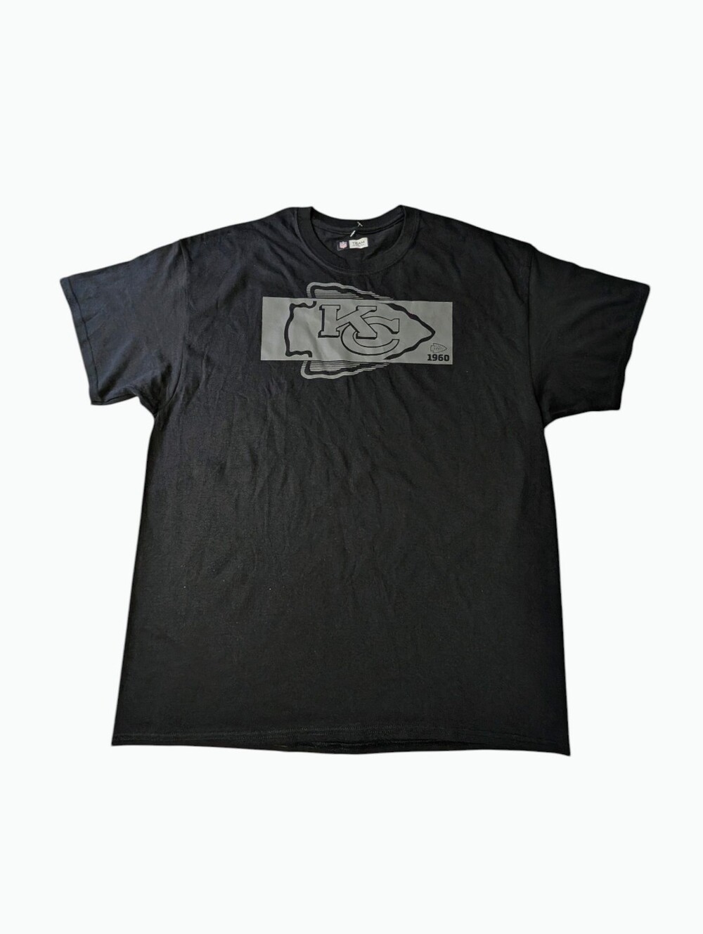 Kansas City Chiefs Black/Sliver Officially NFL Apparel Licensed Shirt Men XL NWT